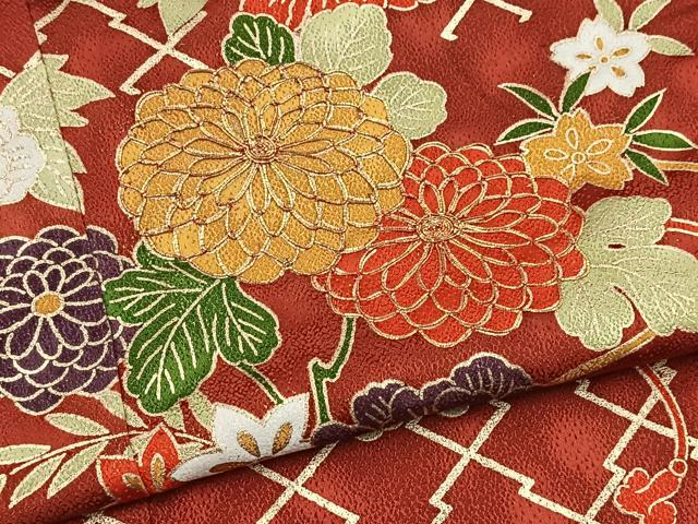 平和屋着物■訪問着　駒刺繍　松皮菱花文　金彩　正絹　逸品　BAAY5476yc
