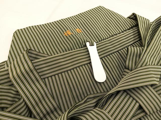 平和屋着物●男性　神代袴　馬乗り袴　縞　正絹　逸品　BAAY5471yc