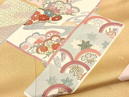 平和屋着物■訪問着　吉祥花文　金彩　正絹　逸品　BAAY5465yc