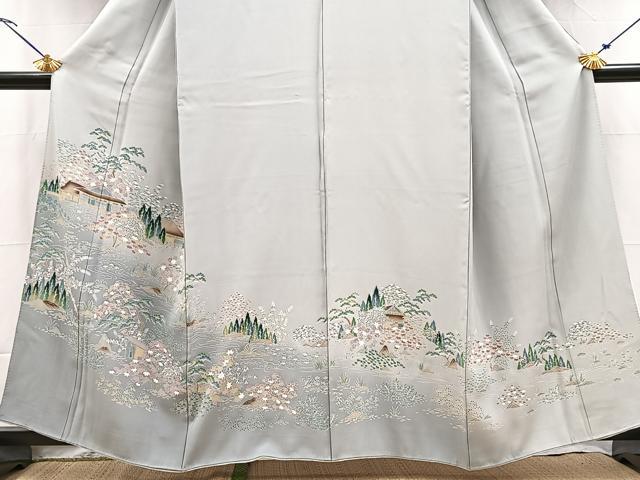 平和屋着物■豪華色留袖　流水風景文　暈し染め　正絹　逸品　BAAY5481yc