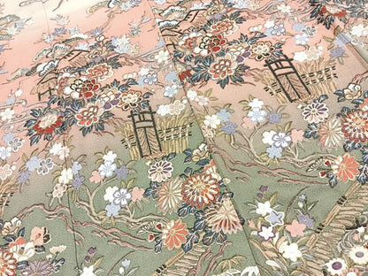 平和屋着物■訪問着　御所解花文　暈し染め　金彩　正絹　逸品　BAAY5486yc