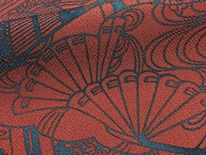 平和屋着物●宮内庁御用達　赤城右堂　小紋　型染め　風景花文　正絹　逸品　BAAY5482yc
