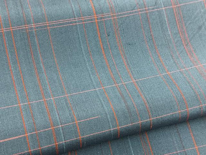 平和屋着物■上質な紬　アンサンブル　格子柄　正絹　逸品　BAAY5455yc