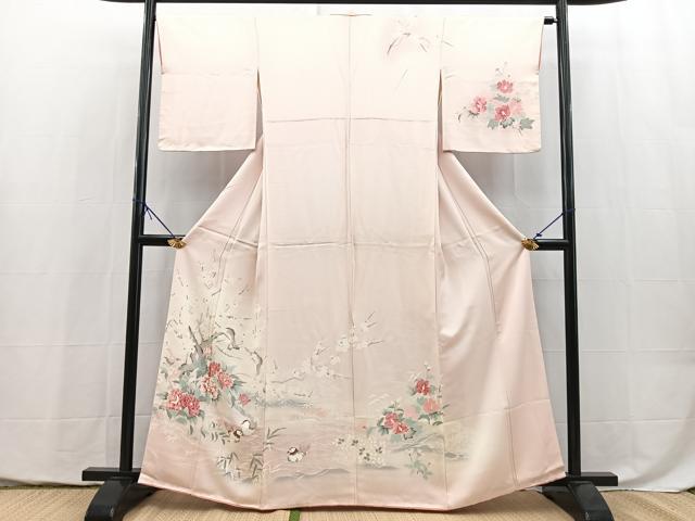 平和屋着物■訪問着　鴛鴦花文　暈し染め　金彩　正絹　逸品　BAAY5458yc