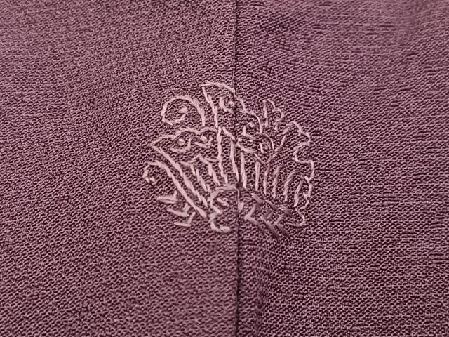 平和屋着物●訪問着　駒刺繍　切嵌花鳥文　ロング丈　正絹　逸品　BAAY5485yc