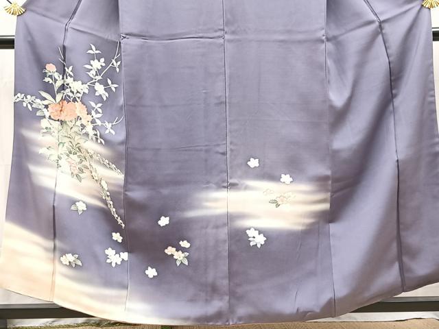 平和屋着物■訪問着　刺繍　陶器花文　暈し染め　金彩　正絹　逸品　BAAY5449yc