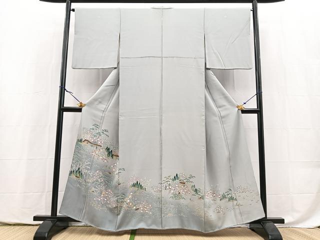 平和屋着物■豪華色留袖　流水風景文　暈し染め　正絹　逸品　BAAY5481yc