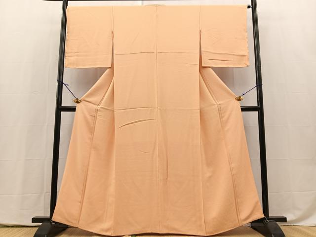 平和屋着物■上質な色無地　五三桐地紋　雄黄色　正絹　逸品　BAAY5452yc