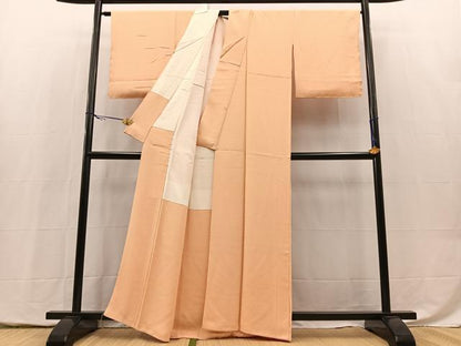 平和屋着物■上質な色無地　五三桐地紋　雄黄色　正絹　逸品　BAAY5452yc