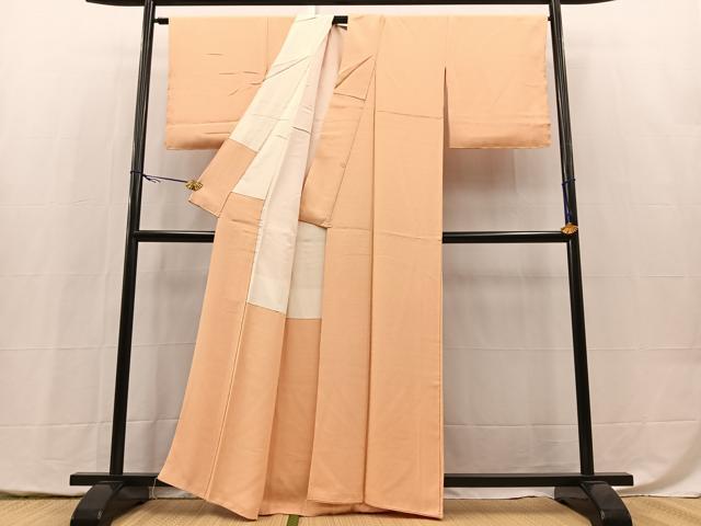 平和屋着物■上質な色無地　五三桐地紋　雄黄色　正絹　逸品　BAAY5452yc
