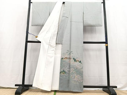 平和屋着物■豪華色留袖　流水風景文　暈し染め　正絹　逸品　BAAY5481yc