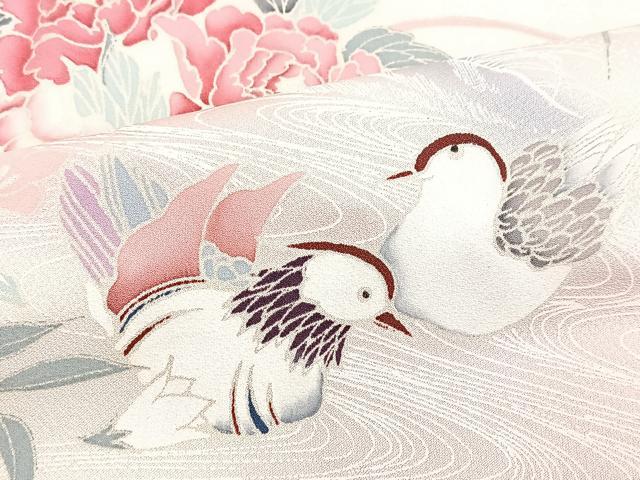 平和屋着物■訪問着　鴛鴦花文　暈し染め　金彩　正絹　逸品　BAAY5458yc