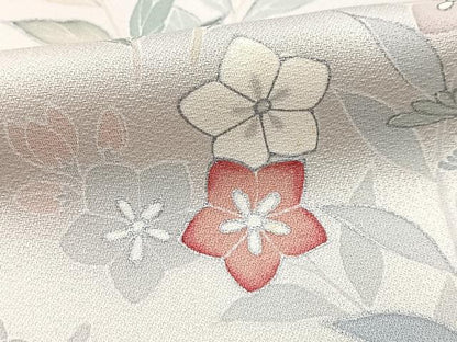 平和屋着物■訪問着　刺繍　草花文　暈し染め　銀彩　三越扱い　正絹　逸品　BAAY5446yc