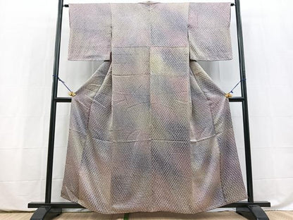 平和屋着物■上質な小紋　総絞り　霞文　暈し染め　正絹　逸品　BAAY5495yc