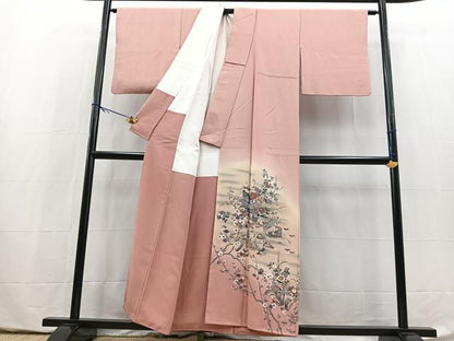平和屋着物■豪華色留袖　吉祥鴛鴦花文　暈し染め　金銀彩　正絹　逸品　BAAY5496yc