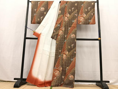 平和屋着物■上質な小紋　花丸文　金彩　正絹　逸品　BAAY5493yc