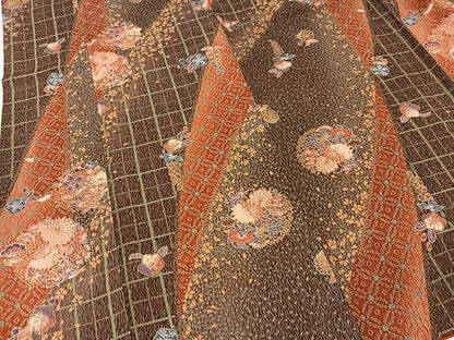 平和屋着物■上質な小紋　花丸文　金彩　正絹　逸品　BAAY5493yc