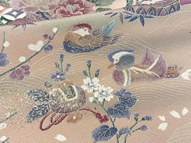 平和屋着物■豪華色留袖　吉祥鴛鴦花文　暈し染め　金銀彩　正絹　逸品　BAAY5496yc