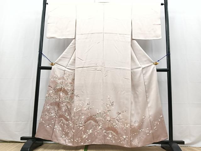 平和屋着物■豪華色留袖　作家物　駒刺繍　松桜文　暈し染め　金彩　正絹　逸品　BAAY5498yc