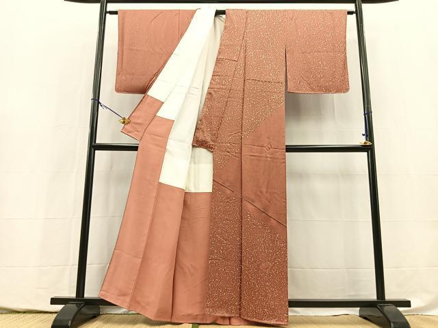 平和屋着物■中国三大刺繍　相良刺繍　訪問着　斜線文　正絹　逸品　BAAY5488yc
