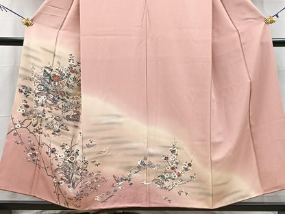 平和屋着物■豪華色留袖　吉祥鴛鴦花文　暈し染め　金銀彩　正絹　逸品　BAAY5496yc
