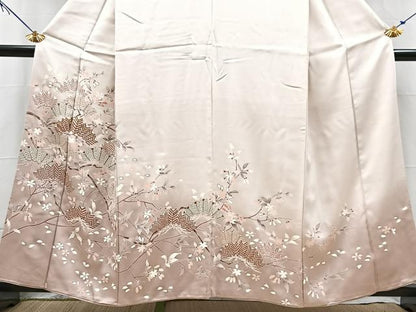 平和屋着物■豪華色留袖　作家物　駒刺繍　松桜文　暈し染め　金彩　正絹　逸品　BAAY5498yc