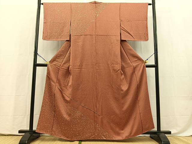 平和屋着物■中国三大刺繍　相良刺繍　訪問着　斜線文　正絹　逸品　BAAY5488yc