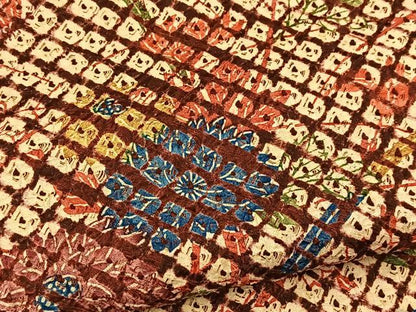 平和屋着物■上質な小紋　総絞り　草花文　正絹　逸品　BAAY5494yc