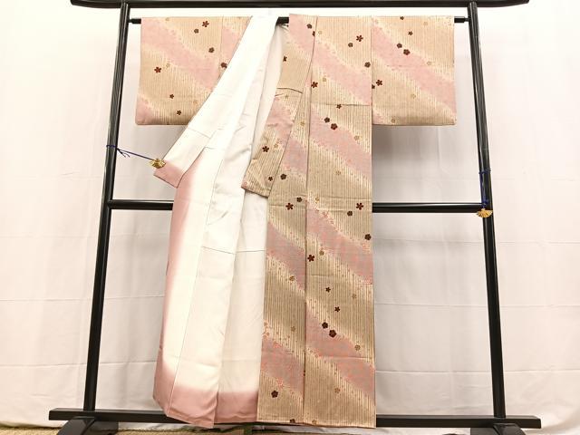 平和屋着物■上質な小紋　梅桜文　暈し染め　金彩　正絹　逸品　BAAY5490yc
