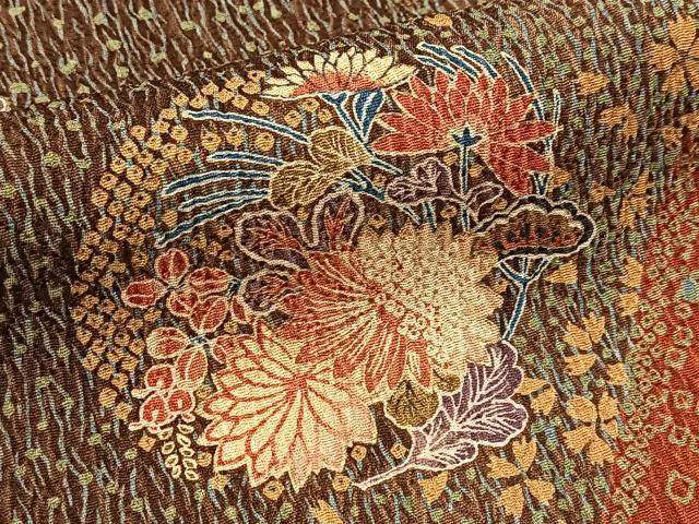 平和屋着物■上質な小紋　花丸文　金彩　正絹　逸品　BAAY5493yc
