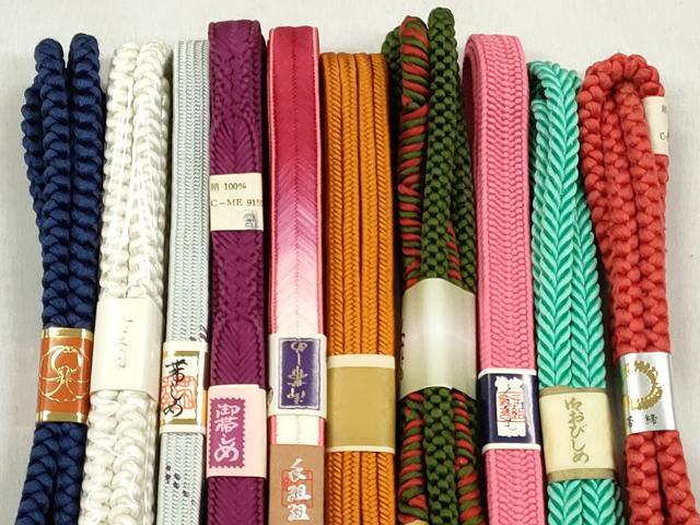 平和屋着物●和装小物　帯締め10本セット　冠組　大和組　鴨川組　ラメ糸　礼装用　逸品　未使用　CABK5001qe