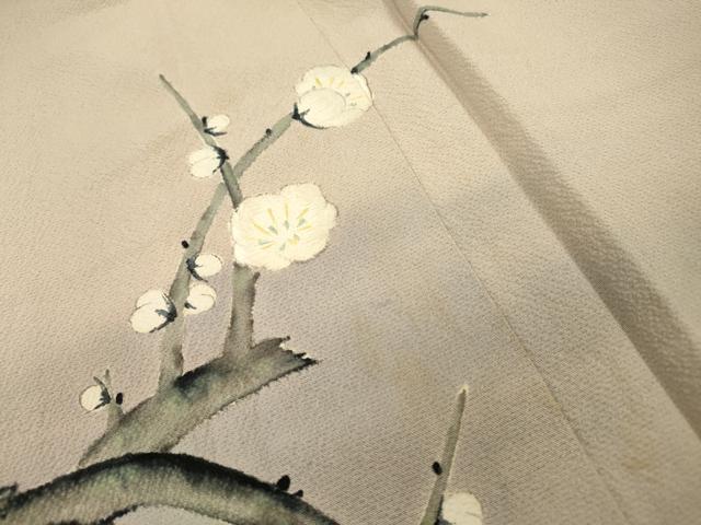 平和屋着物▼訪問着　刺繍　手描き　枝花　正絹　逸品　DABI7366fe