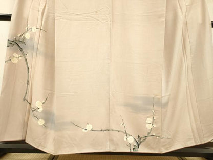 平和屋着物▼訪問着　刺繍　手描き　枝花　正絹　逸品　DABI7366fe