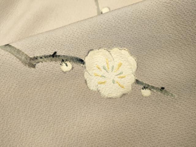 平和屋着物▼訪問着　刺繍　手描き　枝花　正絹　逸品　DABI7366fe