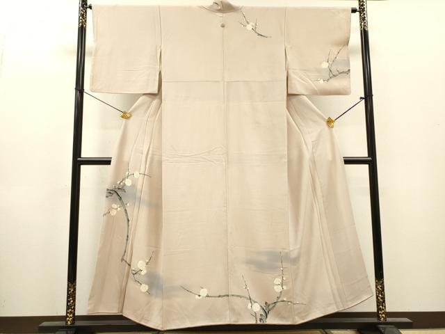 平和屋着物▼訪問着　刺繍　手描き　枝花　正絹　逸品　DABI7366fe