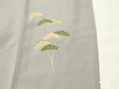 平和屋着物●訪問着　御所解飛鶴松文　暈し染め　金彩　正絹　逸品　CABK2432gh