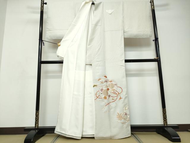 平和屋着物●豪華色留袖　駒刺繍　鼓花鳥文　金糸　正絹　逸品　DABI9128ud