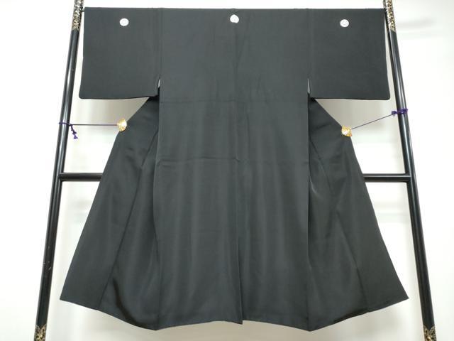 平和屋着物●男性 黒紋付 羽織・長襦袢（袷）セット 羽裏：松文 阪急百貨店扱い 正絹 逸品 DABI9123ud