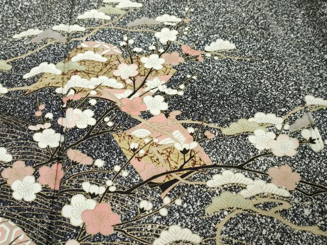 平和屋着物●訪問着　冊子草花文　暈し染め　たたき染め　金彩　正絹　逸品　DABI9281ud