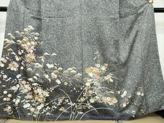 平和屋着物●訪問着　冊子草花文　暈し染め　たたき染め　金彩　正絹　逸品　DABI9281ud