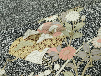 平和屋着物●訪問着　冊子草花文　暈し染め　たたき染め　金彩　正絹　逸品　DABI9281ud