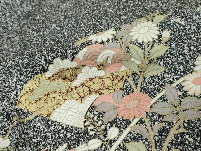 平和屋着物●訪問着　冊子草花文　暈し染め　たたき染め　金彩　正絹　逸品　DABI9281ud