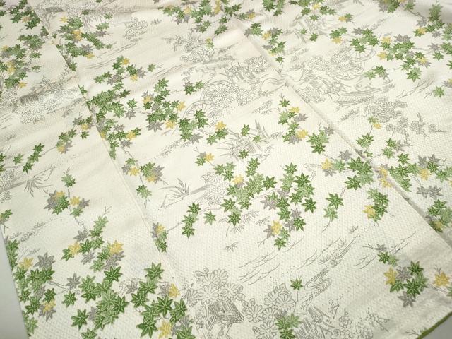 平和屋着物■上質な小紋　風景花文　正絹　逸品　DABJ0391qa