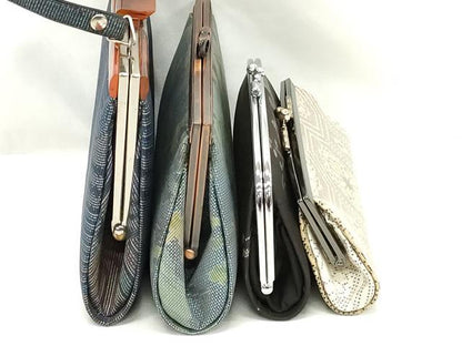 平和屋着物▼和装小物 和装バッグまとめて4点 ハンドバッグ クラッチ がま口 本場大島紬 7マルキ 風景草花文 蜀江花文 逸品 DABJ2067xg