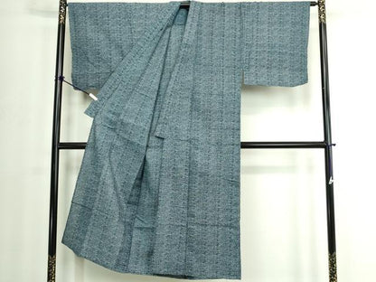 平和屋着物∴夏物　男性　浴衣　注染　手縫い　変わり格子　綿　逸品　DABJ4001cd