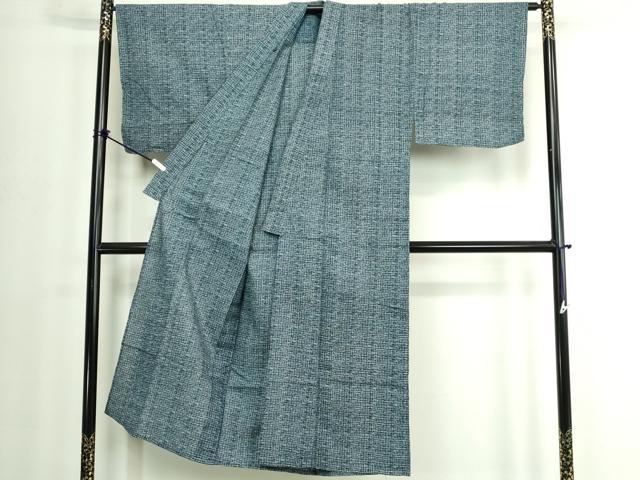 平和屋着物∴夏物　男性　浴衣　注染　手縫い　変わり格子　綿　逸品　DABJ4001cd
