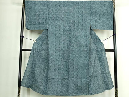 平和屋着物∴夏物　男性　浴衣　注染　手縫い　変わり格子　綿　逸品　DABJ4001cd