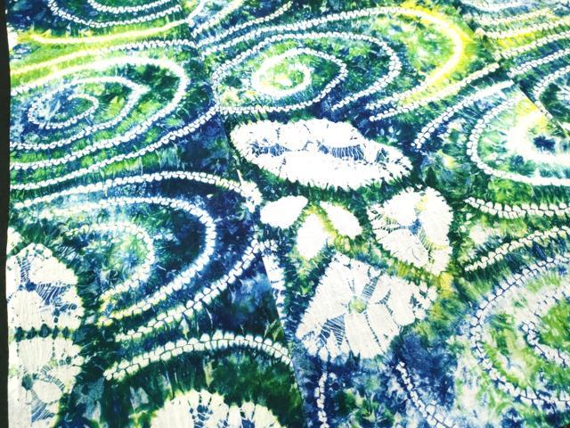 平和屋着物∴夏物　浴衣　有松鳴海絞り　流水花文　綿　逸品　DABI8993cd