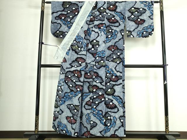 平和屋着物∴夏物　浴衣　有松鳴海絞り　松葉文　綿　逸品　DABI9000cd