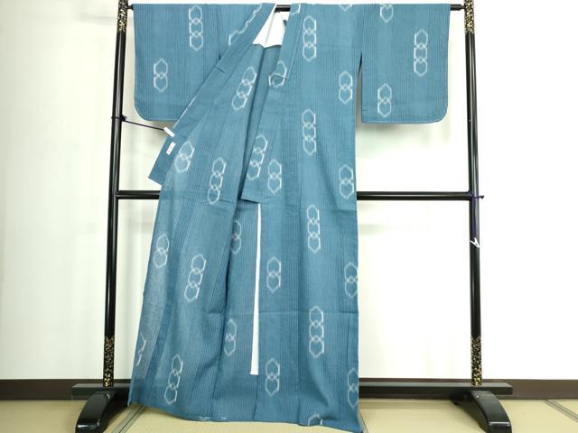 平和屋着物∴夏物　浴衣　幾何学文　綿　逸品　DABJ4028cd